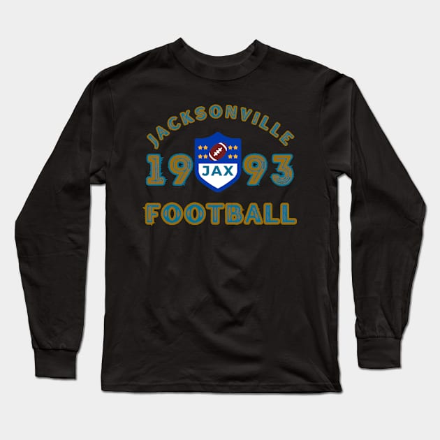 Jacksonville Football Vintage Style Long Sleeve T-Shirt by Borcelle Vintage Apparel 